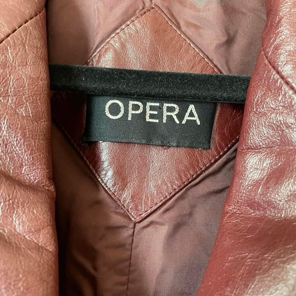 OPERA Burgundy Colour Women’s Leather Jacket Size 13/14 - Picture 3 of 16
